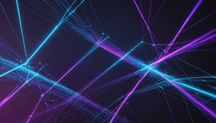 Illustration abstraite representant l'intelligence artificielle transformant les resultats de recherche
