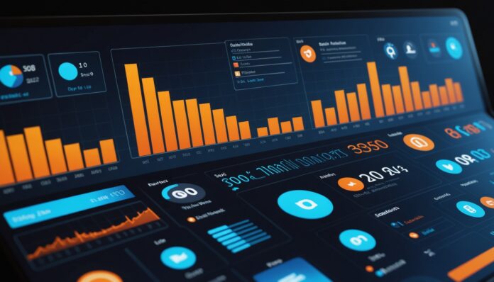 Illustration abstraite de la croissance de la publicité digitale et du marketing en ligne