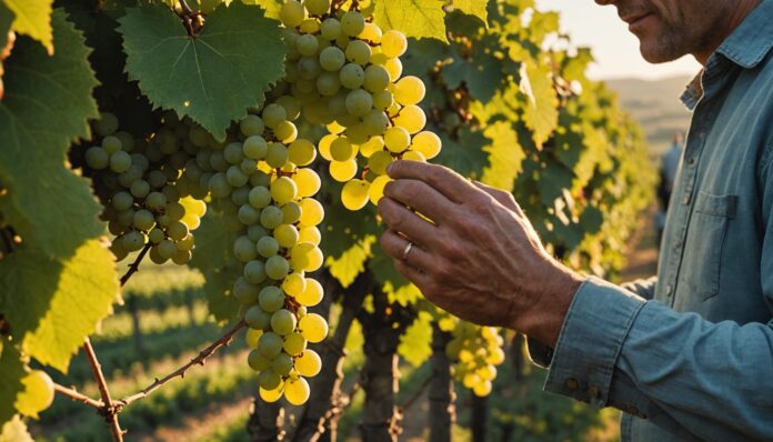 Cueillette de raisins dans un vignoble français en fin d'été