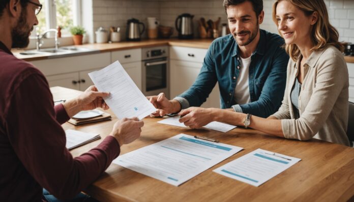 Illustration d'un parrainage assurance auto et habitation, deux personnes échangeant un accord