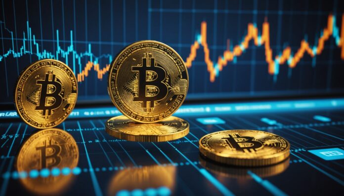 Illustration abstraite de cryptomonnaies et d'ETF financiers