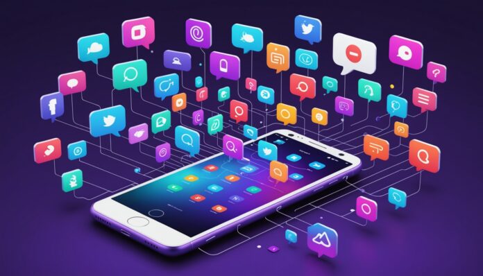 Illustration abstraite de la collecte de données personnelles par une application mobile