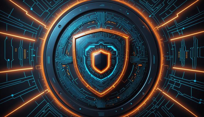 Illustration générée par IA représentant l'assurance cyber et l'intelligence artificielle